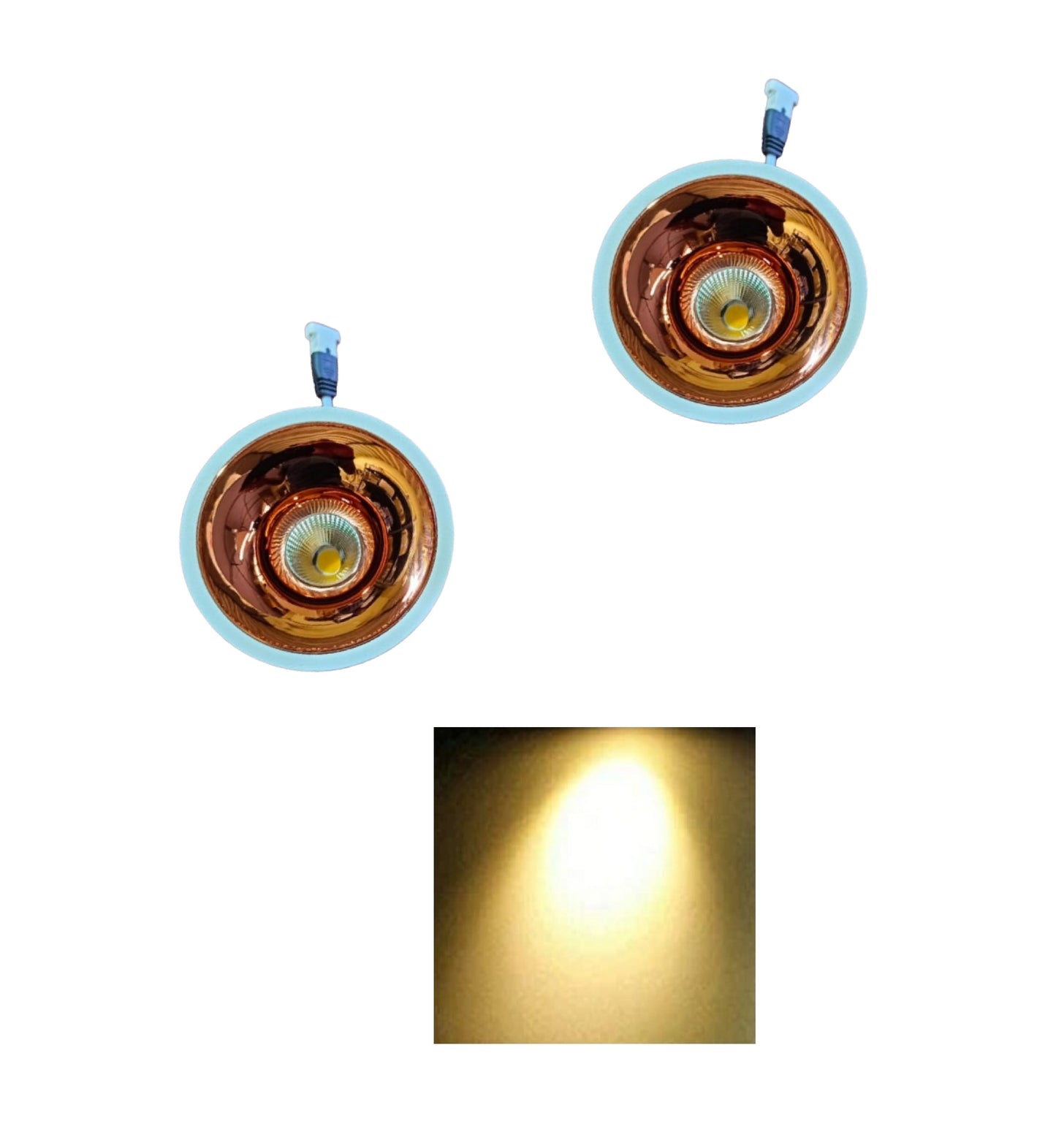 7W Ecopacer Rose Gold COB Recessed Ceiling Lamp(WARMWHITE -Pack of 02)