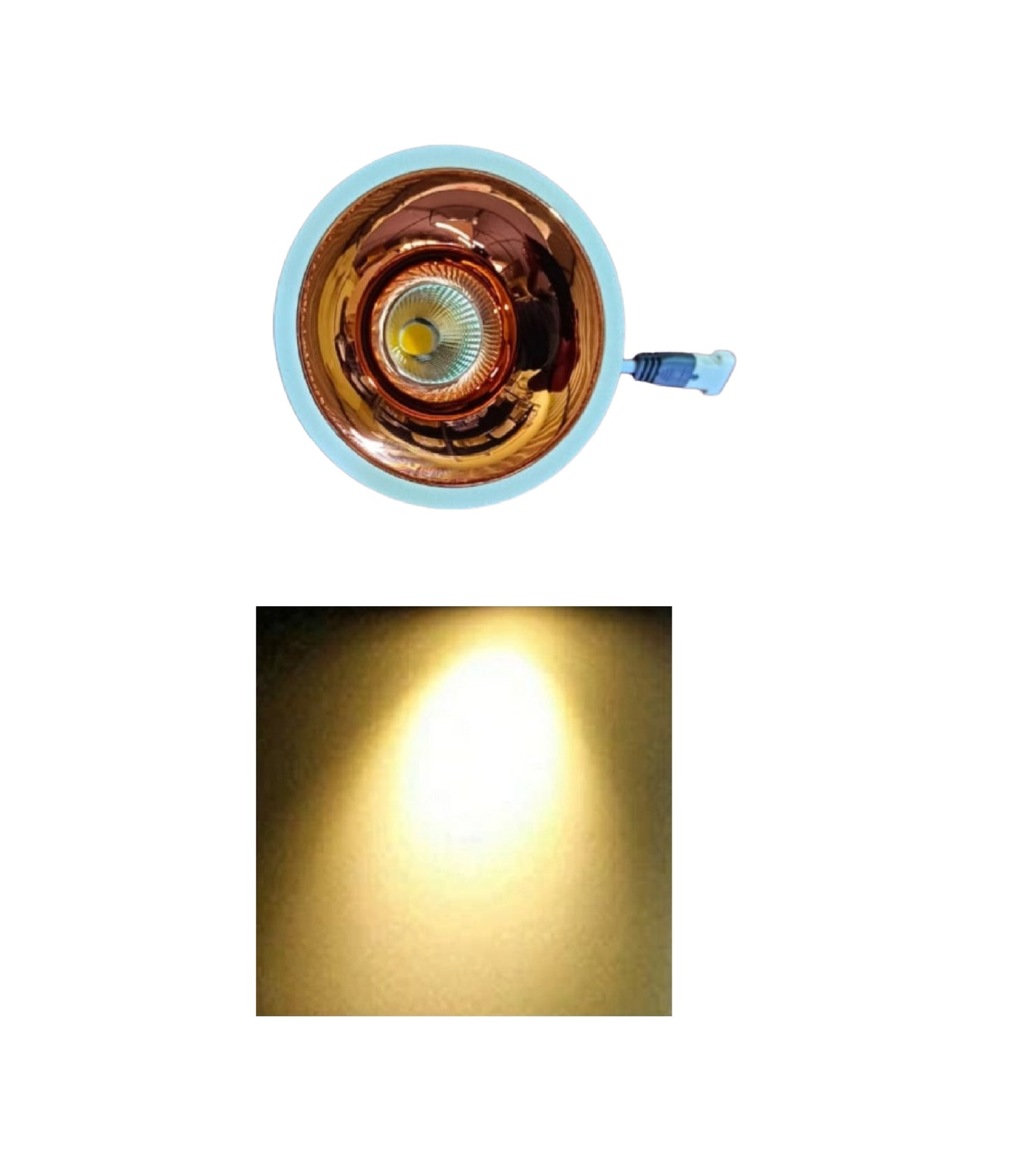 12W Ecopacer Rose Gold WARM WHITE COB Recessed Ceiling Lamp