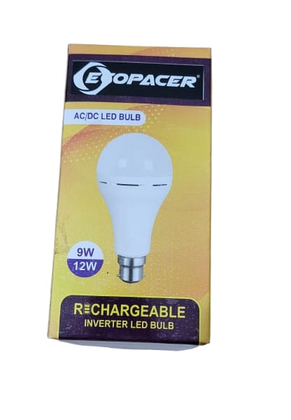 ECOPACER ACDC INVERTER 9W LED EMERGENCY B22 COOL WHITE RECHARGEABLE BULB