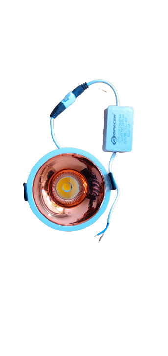 7W Ecopacer Rose Gold cup 3 IN 1 COB Recessed Ceiling Lamp (Pack of 02)