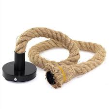 Natural Jute Ceiling Hanging Pendant Rope Light, 1Mtr Length (WITH 8W LED Filament BULB), 1 Pendant Lamp Ceiling Lamp (Amber))