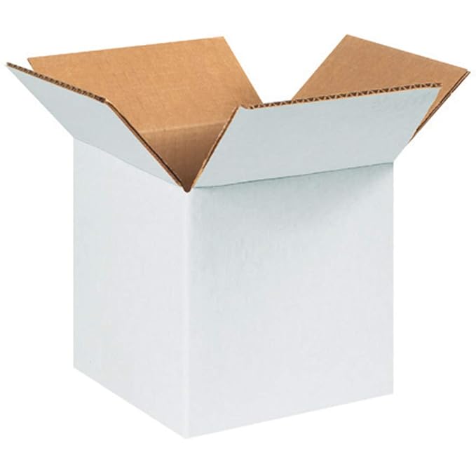 4X4X4 inch  square white corrugated 3 ply box for packaging