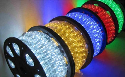 35 मीटर एलईडी रस्सी लाइट - लचीली पीवीसी ट्यूबिंग के साथ वाटरप्रूफ सजावटी लाइट