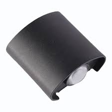 Oval curve Up Down (1+1) LED Wall Light 2 Watts | Warm White 2 Ray Outdoor Indoor Fixture | Metal IP65 Waterproof Exterior Wall Lamp for Home Balcony Staircase | Modern Lighting Wall Mounted