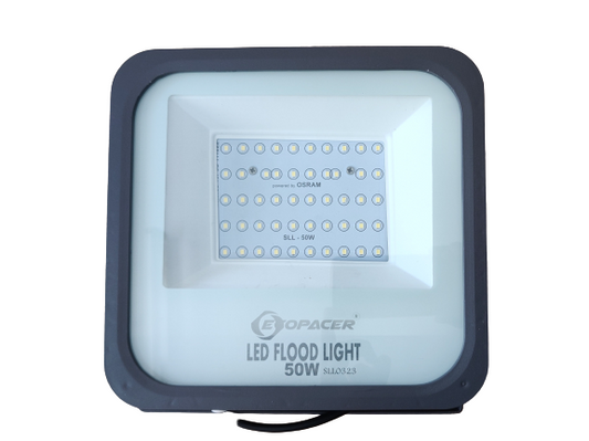 Ecopacer 50W LED Aluminium Flood light (glass) cool white outdoor duty -Pack of 01