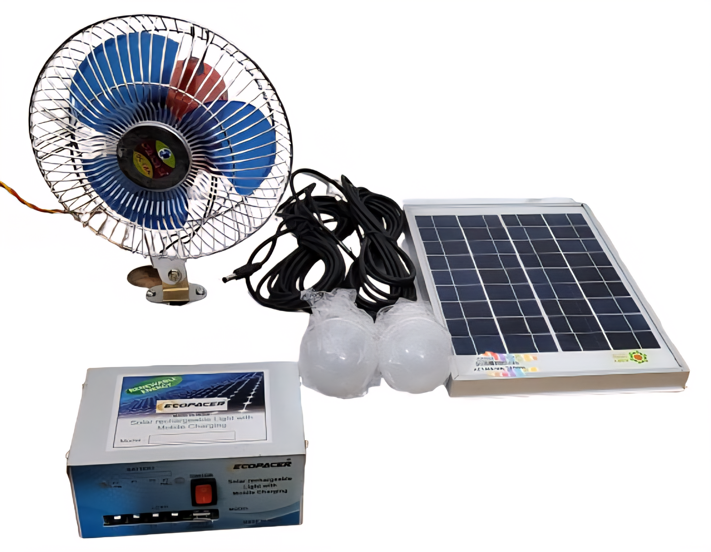Ecopacer-24 Solar home light Set  with FAN (Free Standing Pack of 1)