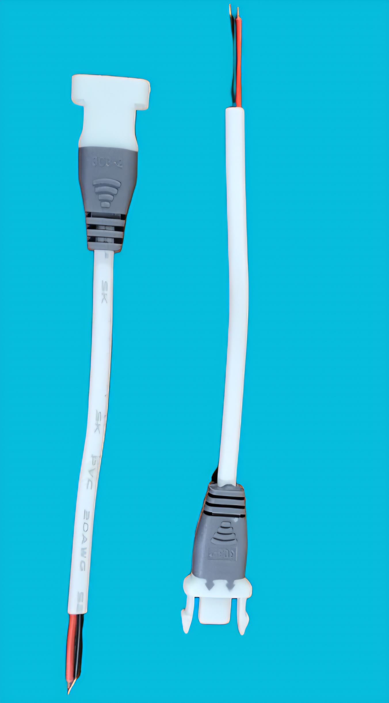 2 pin Grey male-female DC connectors set for COB Chip to Driver connection