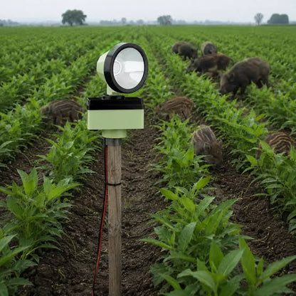 Mini Radar 360 Rotating Light, Rechargeable with Auto On-Off And 36 Hours Backup for crop protection from animals