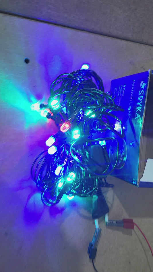 LED JHALLAR Decorative Festive Multi colour auto change  LIGHT 30 led Diamont Rb/Rg  8mm LED 5m