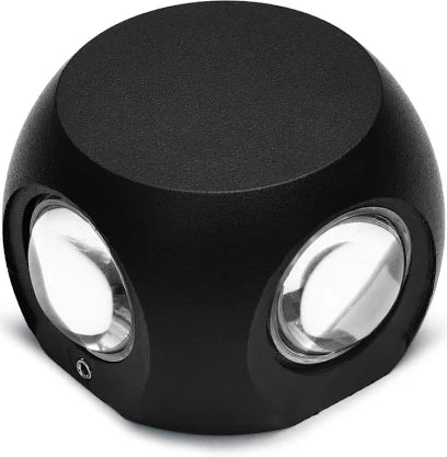 4 way Ball LED Wall Light 4 Watts | Auto Multicolour  Outdoor Indoor Fixture | Metal IP65 Waterproof Exterior Wall Lamp