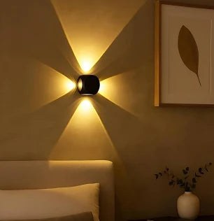 4 way Ball LED Wall Light 4 Watts | Warm White  Outdoor Indoor Fixture | Metal IP65 Waterproof Exterior Wall Lamp