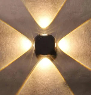 4 way Ball LED Wall Light 4 Watts | Warm White  Outdoor Indoor Fixture | Metal IP65 Waterproof Exterior Wall Lamp